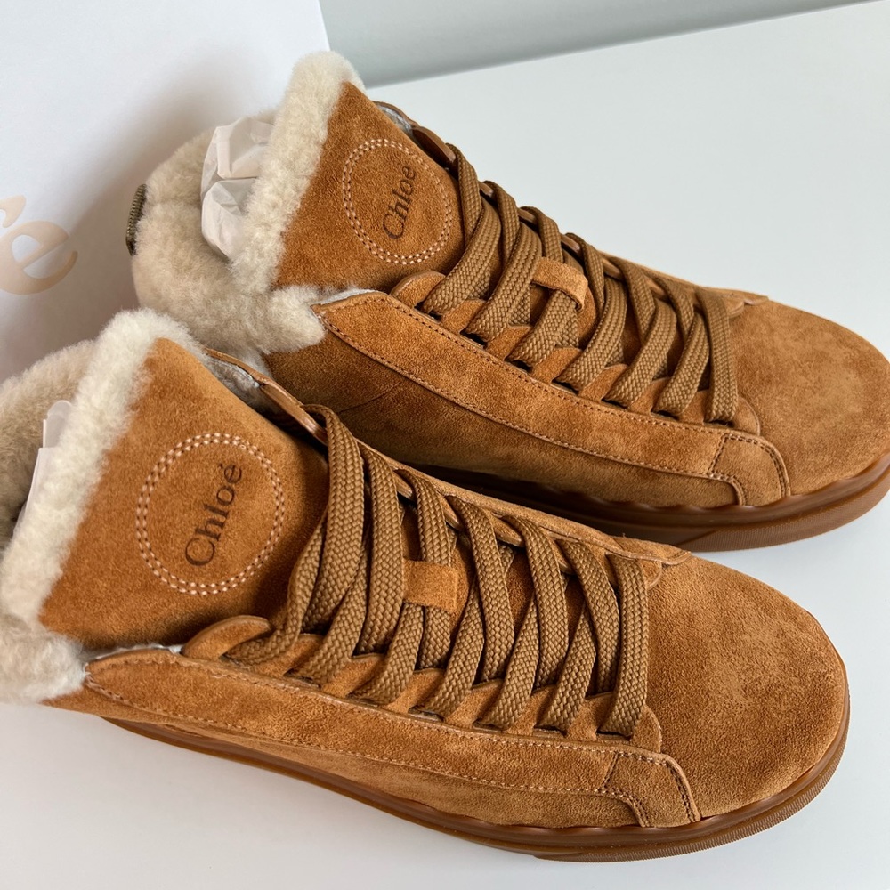 Chloe Suede Shearling Sneakers